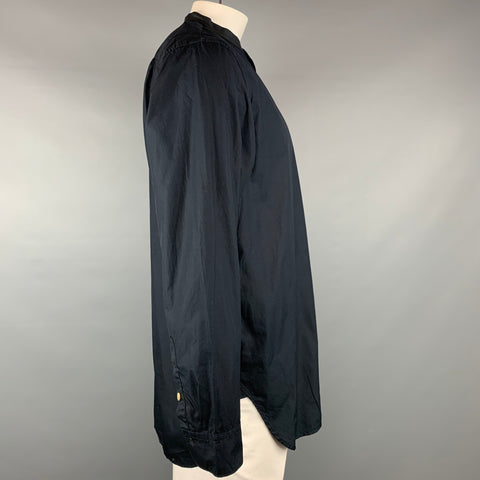 RAG & BONE Size XL Black Cotton Nehru Collar Long Sleeve Shirt