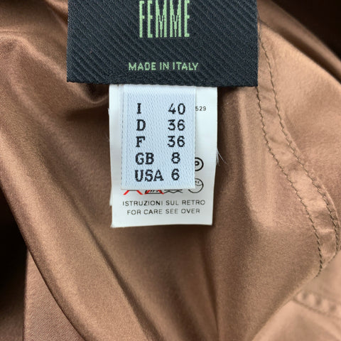 JEAN PAUL GAULTIER Taille 6 Veste à capuche boutonnée en laiton et soie cuivrée