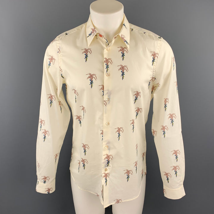 PS by PAUL SMITH Size L Beige Print Cotton Button Up Long Sleeve Shirt