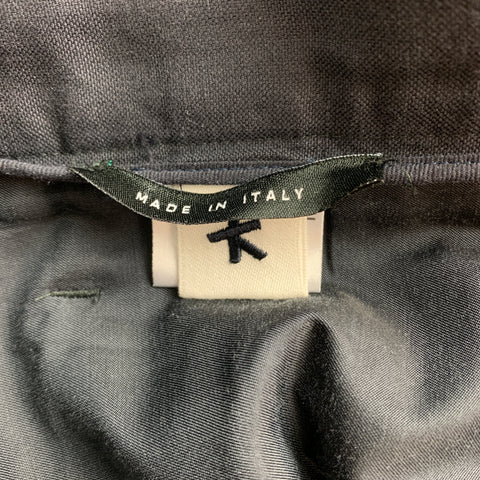 ADAM KIMMEL Size 42 Regular Navy Cotton / Linen Notch Lapel Casual Suit