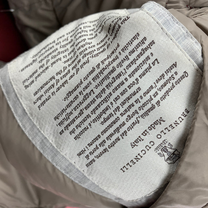 BRUNELLO CUCINELLI Taille S Gilet réversible matelassé rouge taupe