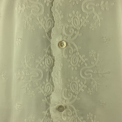 PAUL SMITH Size XL White Floral Embroidered Cotton Button Up Shirt