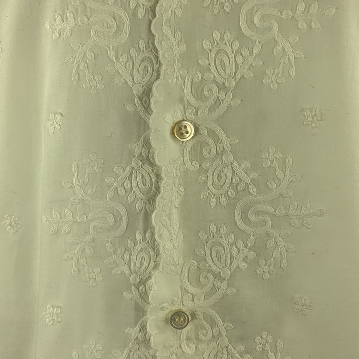 PAUL SMITH Taille XL Chemise boutonnée en coton brodé floral blanc
