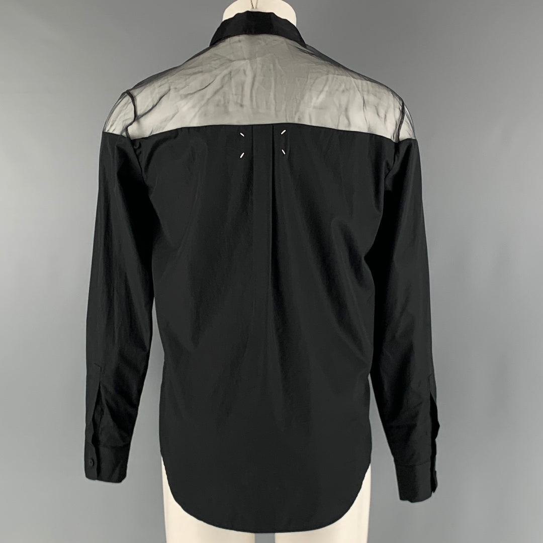 MAISON MARGIELA Size M Black Cotton  Polyester Mixed Fabrics Button Up Shirt