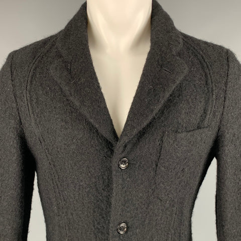 COMME des GARCONS HOMME PLUS Size M Black Wool Blend Textured Jacket