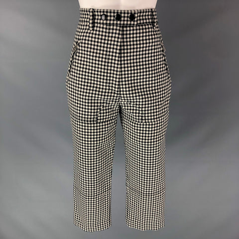 MIU MIU Size 2 Black White Wool Gingham Casual Pants