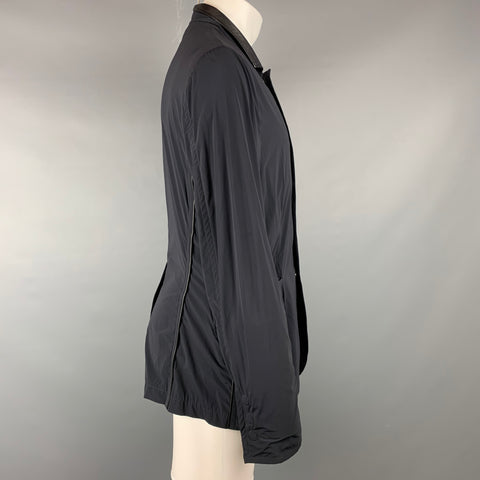GIORGIO ARMANI Size 42 Navy Nylon Blend Snaps Lightweight Jacket
