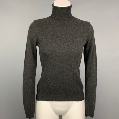 RALPH LAUREN Black Label Taille M Pull à col roulé en cachemire chiné anthracite
