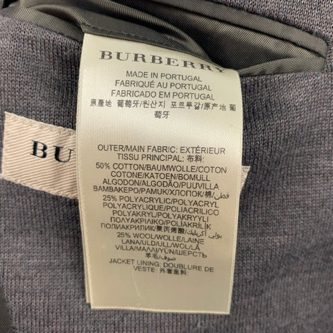 BURBERRY LONDON Size 38 Taupe Black Knit Cotton Blend Sport Coat