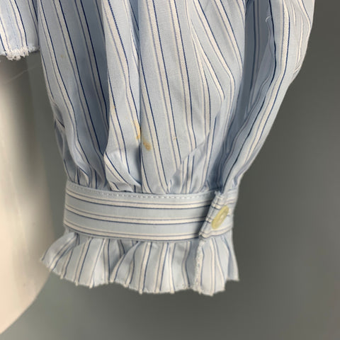 DOLCE & GABBANA Size 4 Light Blue White Cotton Stripe Drawstring Dress