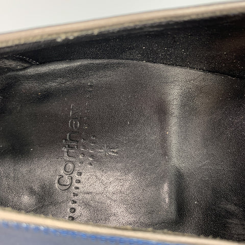 CORTHAY Size 10.5 Blue Ombre Leather Slip On Loafers