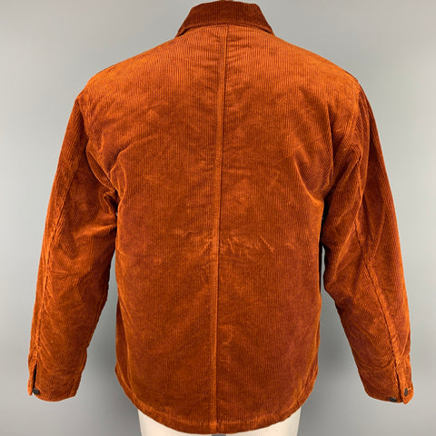 CARHARTT Work In Progress Size L Brown Corduroy Patch Pockets Coat