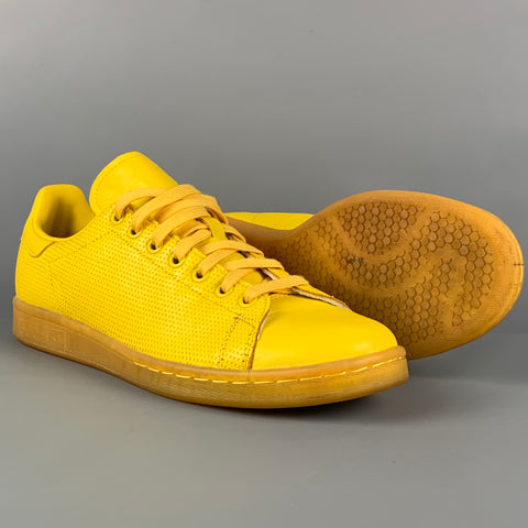 ADIDAS x Stan Smith Size 8.5 Yellow Leather Low-Top Sneakers