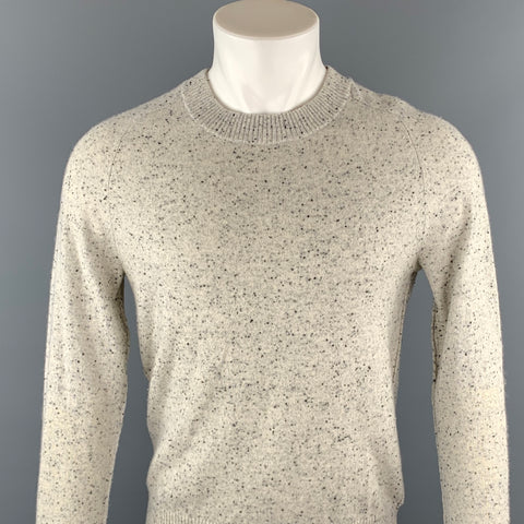 Jersey con cuello acanalado de cachemira gris jaspeado talla M ATM