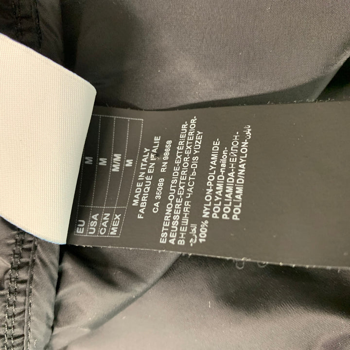 NICK WOOSTER Size M Black White Checkered Nylon Hooded Jacket