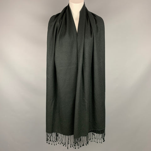 VINTAGE Black Fringe Oversized Scarf