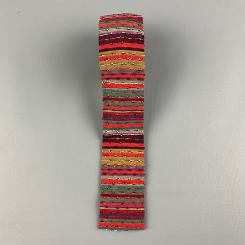 Cravate en soie à rayures multicolores VINTAGE