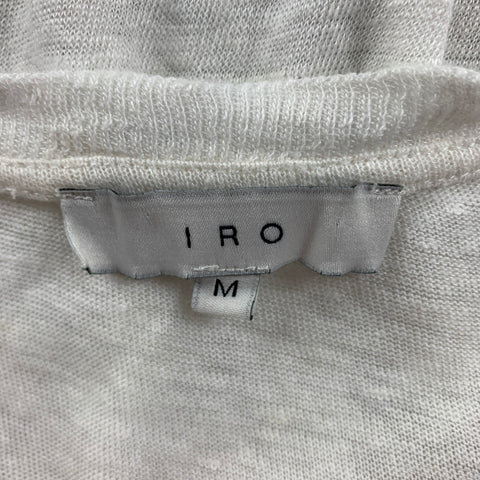 IRO Size M White Distressed Linen Crew-Neck Clay T-shirt