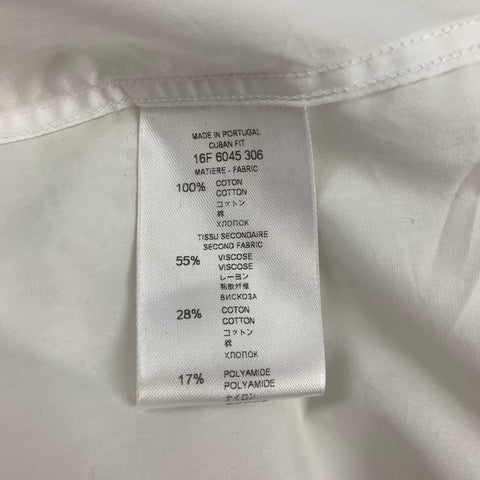 GIVENCHY Size M White Lace Viscose Blend Hidden Placket Long Sleeve Shirt