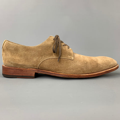 GRENSON Size 9 Tan Suede Lace Up Dress Shoes