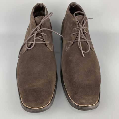 CALVIN KLEIN Size 10.5 Brown Suede Rubber Sole Chukka Boots