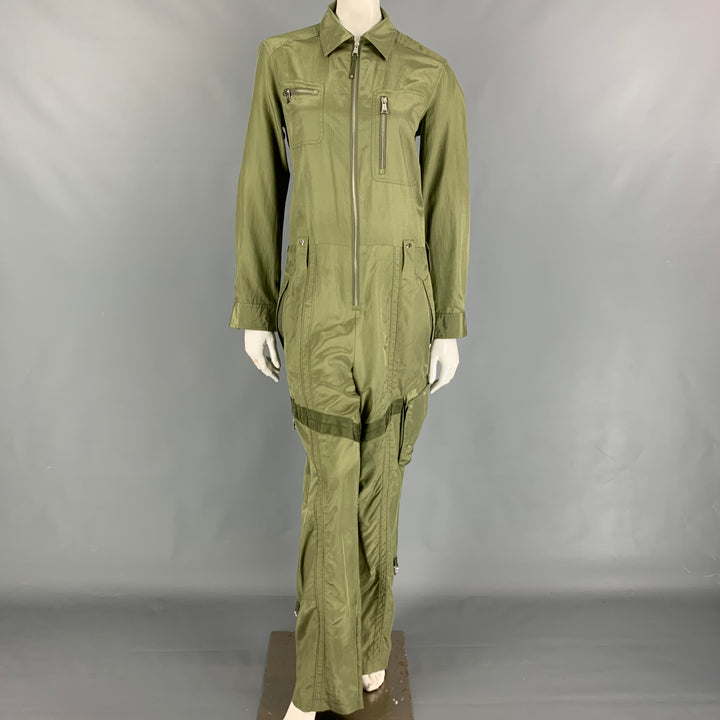 POLO by RALPH LAUREN Size 8 Moss Silk Cotton Jumpsuit