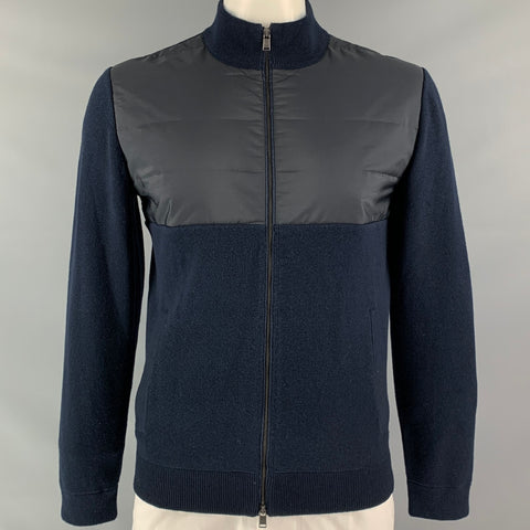 HUGO BOSS Cotton &  Wool Navy Blue Chest Size L Zip Jacket