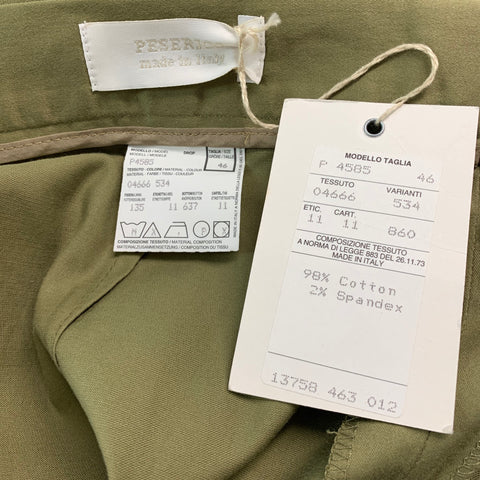 PESERICO Taille 10 Pantalon décontracté taille haute en coton et spandex vert