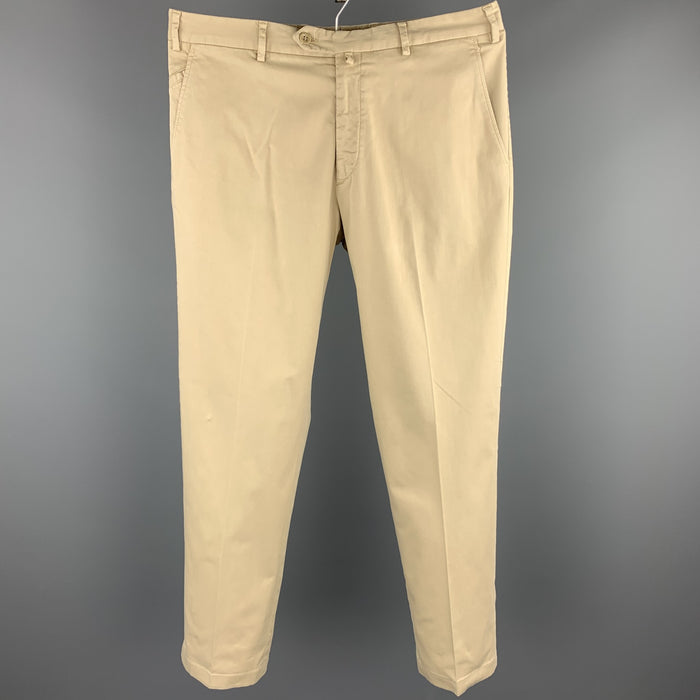 LORO PIANA Size 34 Khaki Cotton 29 Zip Fly Casual Pants