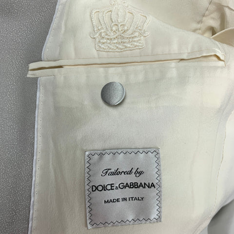 DOLCE & GABBANA Size 36 Regular Grey Wool Silk Shawl Lapel 3 Piece Suit