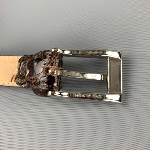 ANNA Waist Size S Brown Alligator Skinny Belt