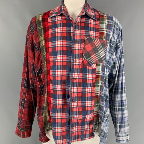 REBUILD by NEEDLES Size XL Multi-Color Plaid Cotton Oversized Long Sleeve Shirt
