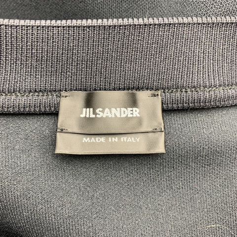 JIL SANDER Size XL Black Yellow And Blue Stripe Crew-Neck Pullover