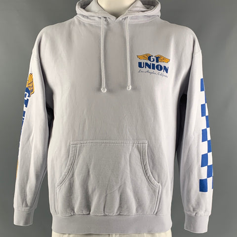 OUR LEGENDS Size L White Logo Cotton / Polyester Hooded Sweatshirt