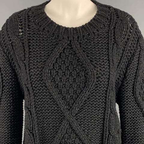 MAISON MARTIN MARGIELA Taille M Pull Laine Polyamide Gris Noir