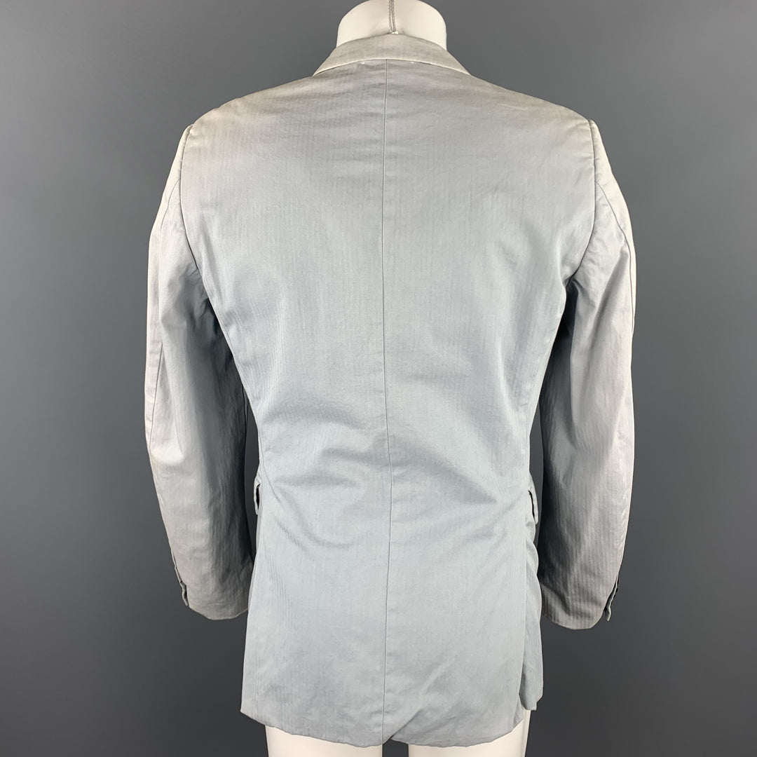 DIRK SCHONBERGER Size 36 Gray Cotton Peak Lapel Sport Coat