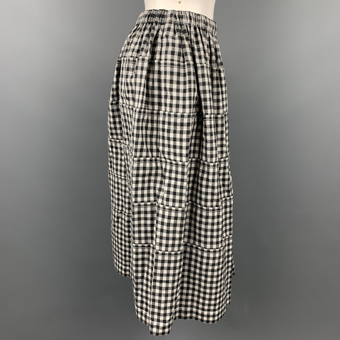 COMME des GARCONS TRICOT Taille M Jupe Cercle Laine/Lin Noir &amp; Blanc