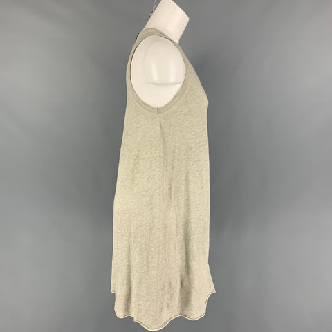 ISAAC SELLAM Size 0 Grey Brown Cotton Calfskin Tank Dress