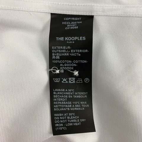 THE KOOPLES Size M White Cotton Nehru Collar Relaxed Long Sleeve Shirt