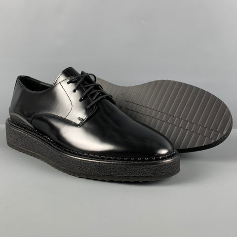 JOHN ELLIOTT Size 10 Black Leather Creeper Lace Up Shoes
