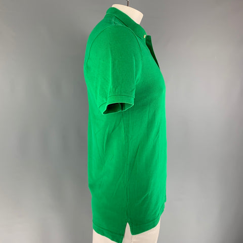 LACOSTE Size L Green Embroidery Cotton Polo Polo