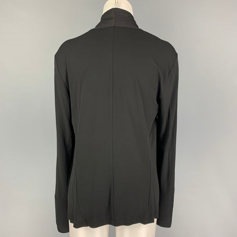 DONNA KARAN Size S Black Viscose Draped Blouse