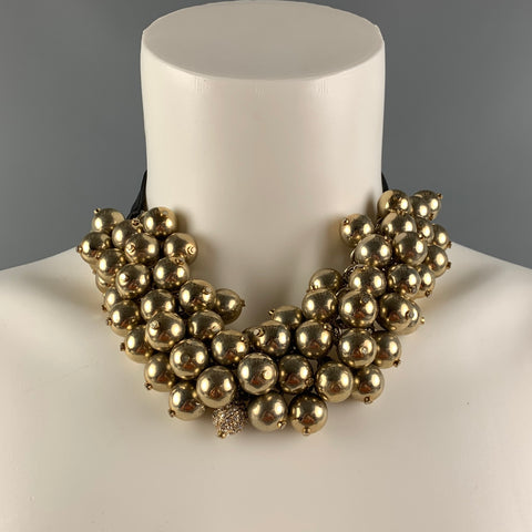 VINTAGE Gold Large Bead Necklace