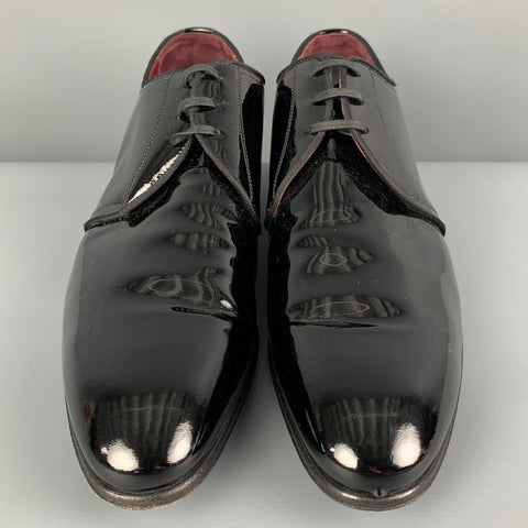 DOLCE & GABBANA Size 9 Black Leather Lace Up Shoes