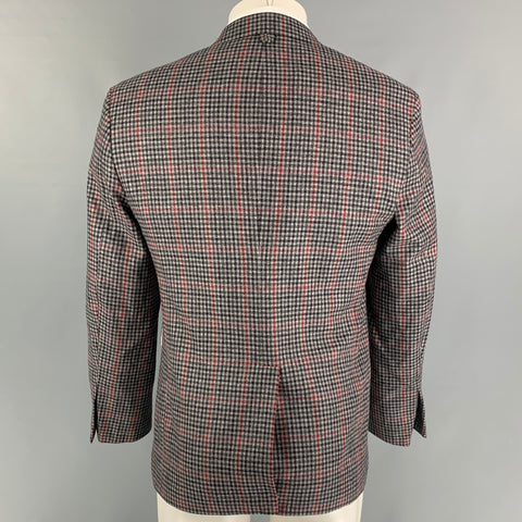 BLACK FLEECE Size M Grey Red Charcoal Houndstooth Cashmere Sport Coat