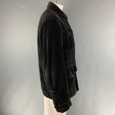 NICOLE FARHI Chest Size 40 Size 40 Brown Velvet Cotton Parka Jacket
