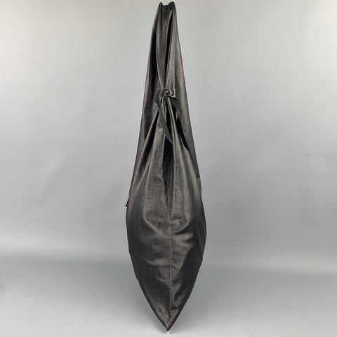 KISIM Black Contrast Stitch Leather Shoulder Bag