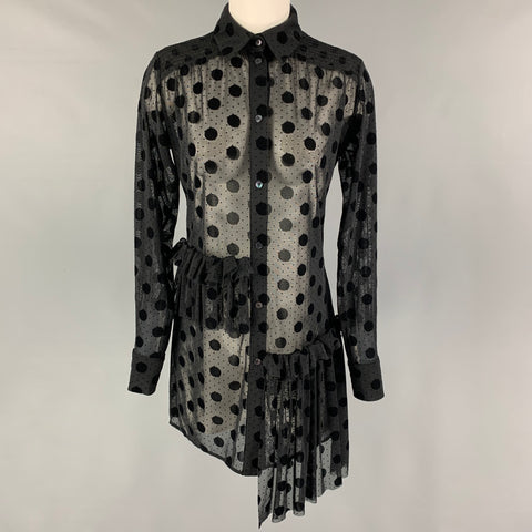 McQ by ALEXANDER MCQUEEN Size 0 Black Dots Shirt Dress