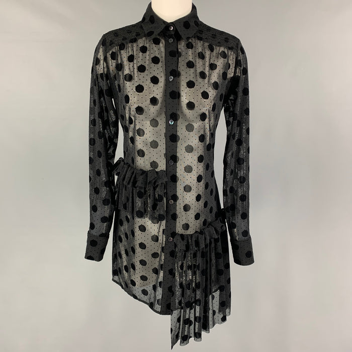 McQ by ALEXANDER MCQUEEN Size 0 Black Dots Shirt Dress