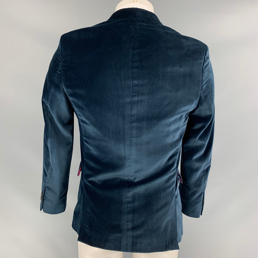 PAUL SMITH Kensington Fit Size 38 Regular Navy Velvet Wool Notch